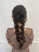 編みおろしヘア ヘアセット ヘアアレンジ たまねぎヘア ポニー