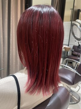 クラン 横浜(Clanc) くびれヘア ハイライトカラー アプリコットオレンジ 夏