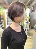 NUDEセンターパートくびれショート大人ショートボブ丸みショート