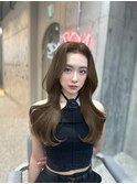 ウェーブミディアムメルティカラー×レイヤーカット韓国仙台