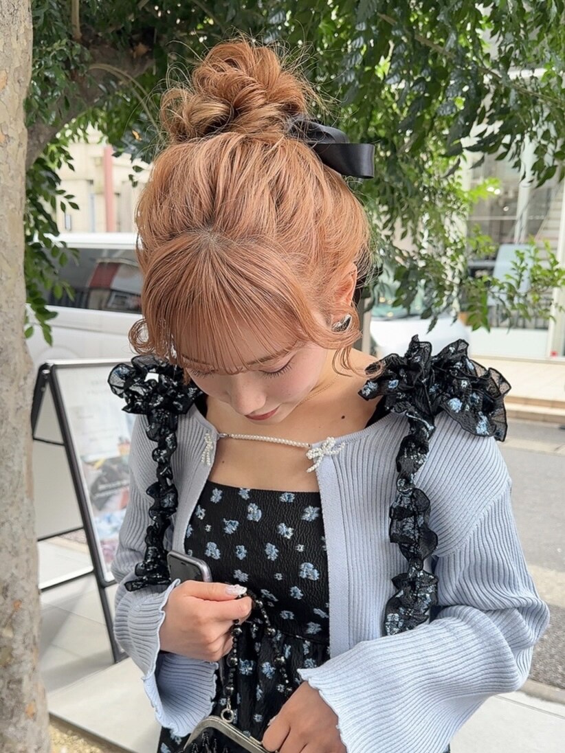 ピンクベージュ/ブリーチ/表参道/原宿/アレンジ