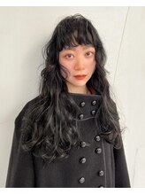 カルテ(QUARTE) 暗髪パーマ　ワイドパーマ　顔まわりカット