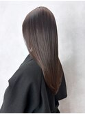ロンググレージュ韓国ヘア顔周りレイヤー_ba550423