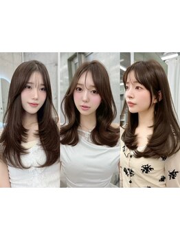 大人可愛い韓国トレンドヘア★お顔立ち盛れるレイヤーカット/ハッシュカット/顔周りカット/透明感カラー