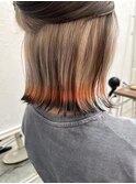 くびれボブヘア◎エンドカラー◎コーラルオレンジ20代～50代