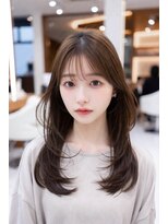 エルサ(Elsa)&nbsp;韓国/レイヤーカット/顔周り/前髪カット/ストレート/三宮