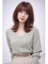 アンディー(&dy) 外ハネくびれミディ×ピンクブラウン 髪質改善トリートメント