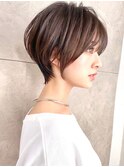クールショート/ショートパーマ/ボブルフ/ピンクベージュ/柴