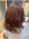 大人可愛い髪質改善カラーラベンダーベージュ外ハネ透明感