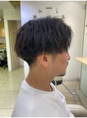 センターパート ゆるめツイスト