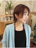顔まわりレイヤー×ピンクベージュ