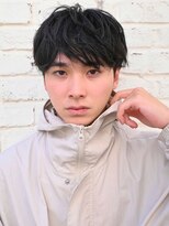 ディッセンバー 神宮前(December)&nbsp;ニュアンスパーマアッシュブラックウルフ波巻きスパイラル渋谷