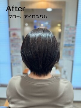 カゼイロ美容室(Kazeiro) ショートヘアの縮毛矯正＆赤みを抑えたダークアッシュ