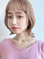 フィーリーカラー 大阪梅田店(feery color)&nbsp;オリーブベージュショートミニボブグレージュブリーチレイヤー