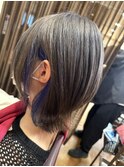 夏カラーネオウルフアッシュブラック＊ミディアム外ハネ20代30代