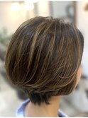 マッシュショート/ショートボブ/大人ショート/ハイライト