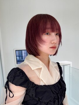 ロンドエニカ 大宮(Lond enika) イメチェン外ハネボブ美髪ワイドバングミディアム縮毛矯正ボブ