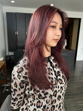 ヘアメイク エイト キリシマ(hair make No.8 kirishima) ボルドーカラー+顔まわりレイヤー