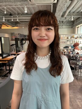 カフ(CAF) CAF FUKO ロングパーマ/明るめベージュカラー/大阪心斎橋