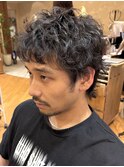 メンズヘア マレットヘア メンズパーマ メンズミディアム 銀座