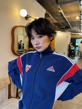 ヒュージ 三軒茶屋(huge) ショートボブ/ニュアンスパーマ/顔周りカット/20代30代