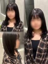 エレノア 枚方(Eleanor)&nbsp;ミディアムレイヤー/顔周りレイヤー/ダークグレージュ◯梅木