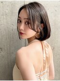ピンクグレープフルーツ透明感カラーシャギーボブ銀座髪質改善
