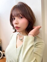 ロンドアベニール 北千住(Lond avenir)&nbsp;ミルクティーベージュ/レイヤーボブ韓国巻き顔周りカット/北千住