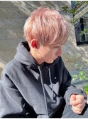 ペールピンクベージュ×韓国マッシュショート