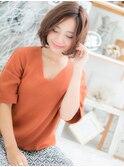■mod's上尾7-4★■抜け感あるノーバング大人ボブ