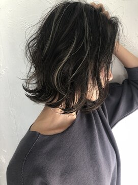 ルモア(RUMOR) Rumor×3Dハイライトカラーホワイトアッシュ 抜け感レイヤーロブ