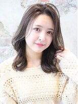 アフロート ルヴア(AFLOAT RUVUA)&nbsp;透明感ダークカラーの【かきあげ前髪×上品くびれ巻き】京佳