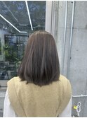 韓国顔まわりレイヤーカットグレージュオリーブベージュブラウン