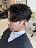 センターパートニュアンスパーマ韓国コンマヘアワンカールパーマ