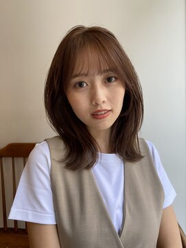 ガーランド (Garland) 大人かわいいくびレイヤー顔まわりレイヤーカットピンクベージュ