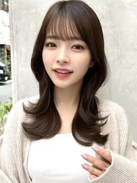 ミラリー トウキョウ(Mirareee Tokyo) 20代30代40代◎前髪パーマ韓国風巻きくすみベージュお団子ヘア