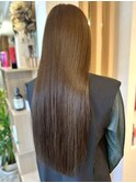 ブラウンベージュ 髪質改善ストレート ストレートロング 艶髪
