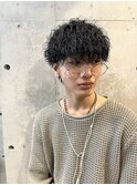 マッシュツーブロックツイスパサーフカール波巻きパーマ
