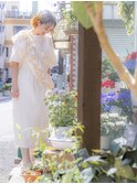 グレイヘア×裾カラー[ビタミンオレンジ] 30代40代50代60代