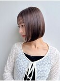大人ミニボブ切りっぱなしボブ前髪ありストレートK20260201
