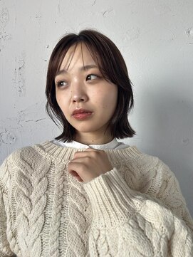 リル 茅ヶ崎(Liru:) 切りっぱなしボブ/くびれヘア/ハイライトカラー/茅ヶ崎