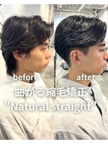 フォト 新宿(foto)&nbsp;毛流れセンターパート/曲がる縮毛矯正/爽やかメンズショート