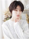 黒髪ローライトカラーブリーチなしクールショートボブ30代上尾