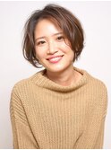 大人の抜け感丸みショート