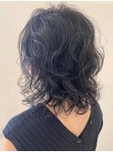 クセ毛風パーマヘアスタイル