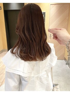 アトレ(attrait) ＊ピンクベージュ セミロング 暖色カラー 天王寺美容室 大阪