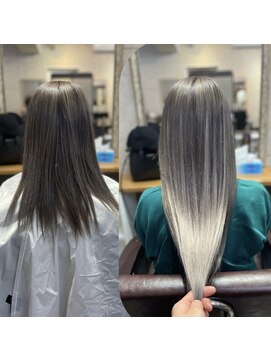 リエコー(RE'ECHO) プルエクステ/グレー/ダブルカラー/シルバー/グラデーション