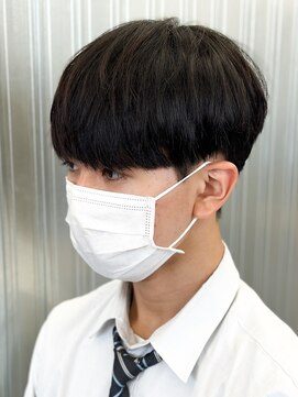 エルマーク(L-MARK) 黒髪マッシュナチュラルマッシュメンズヘア韓国ツーブロック