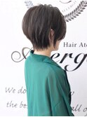 大人可愛い20代30代40代黒髪前下がりショートボブ丸みショート◎