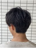ダークアッシュ/アッシュブラック/カルマパーマ/ベリーショート